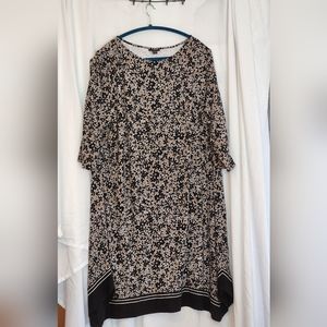 J Jill Black and Tan Print A Line Dress 3x